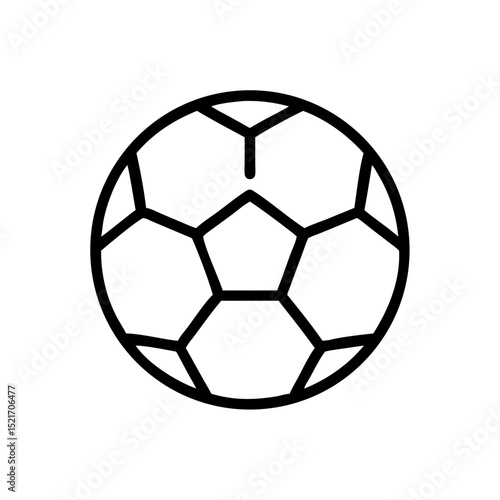 Vector illustration of a soccer ball design in a minimalist style on a white background
