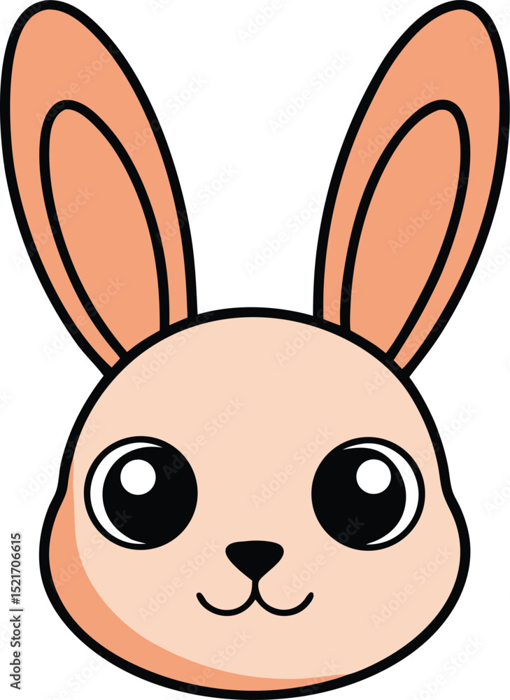 Fototapeta premium rabbit head icon clipart vector on transparent background 