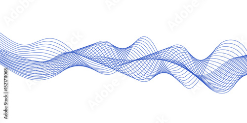Abstract blue background with a glowing abstract waves. Abstract wave element for design. Digital frequency track equalizer, Futuristic background design. Long exposure, Light painting photography.