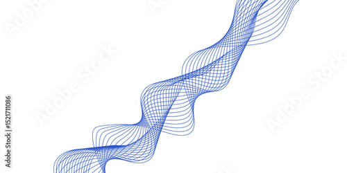 Abstract blue background with a glowing abstract waves. Abstract wave element for design. Digital frequency track equalizer, Futuristic background design. Long exposure, Light painting photography.