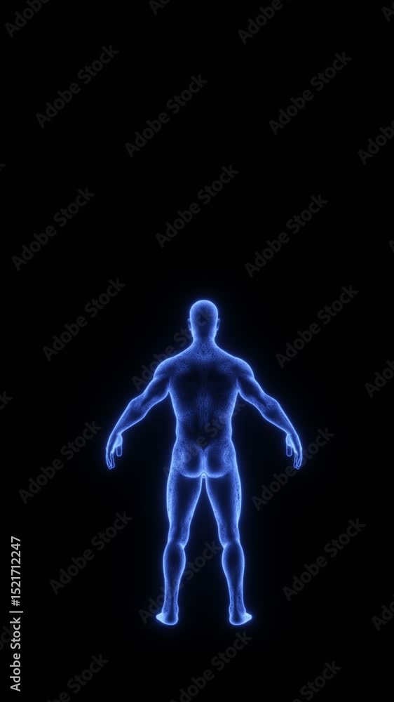 Retro Futuristic vertical video of metal man isolated with alpha channel Retro Futuristic vertical video of metal man isolated with alpha channel