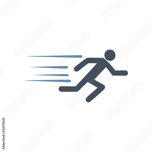Fast running man speed icon motion graphic