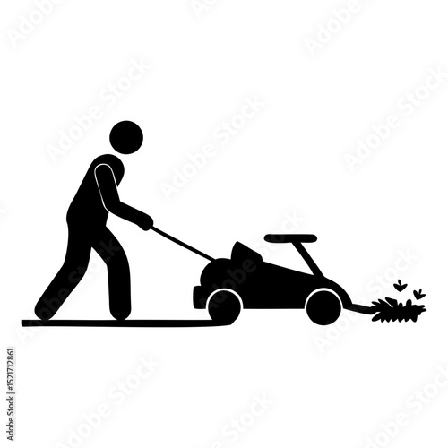 Lawn Mowing A Simple Illustration of Yard Work and Spring Cleaning