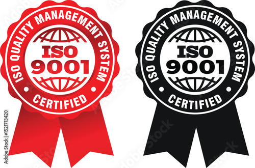ISO 9001 Certified Rubber Stamp Badge Label Logo Vector Design