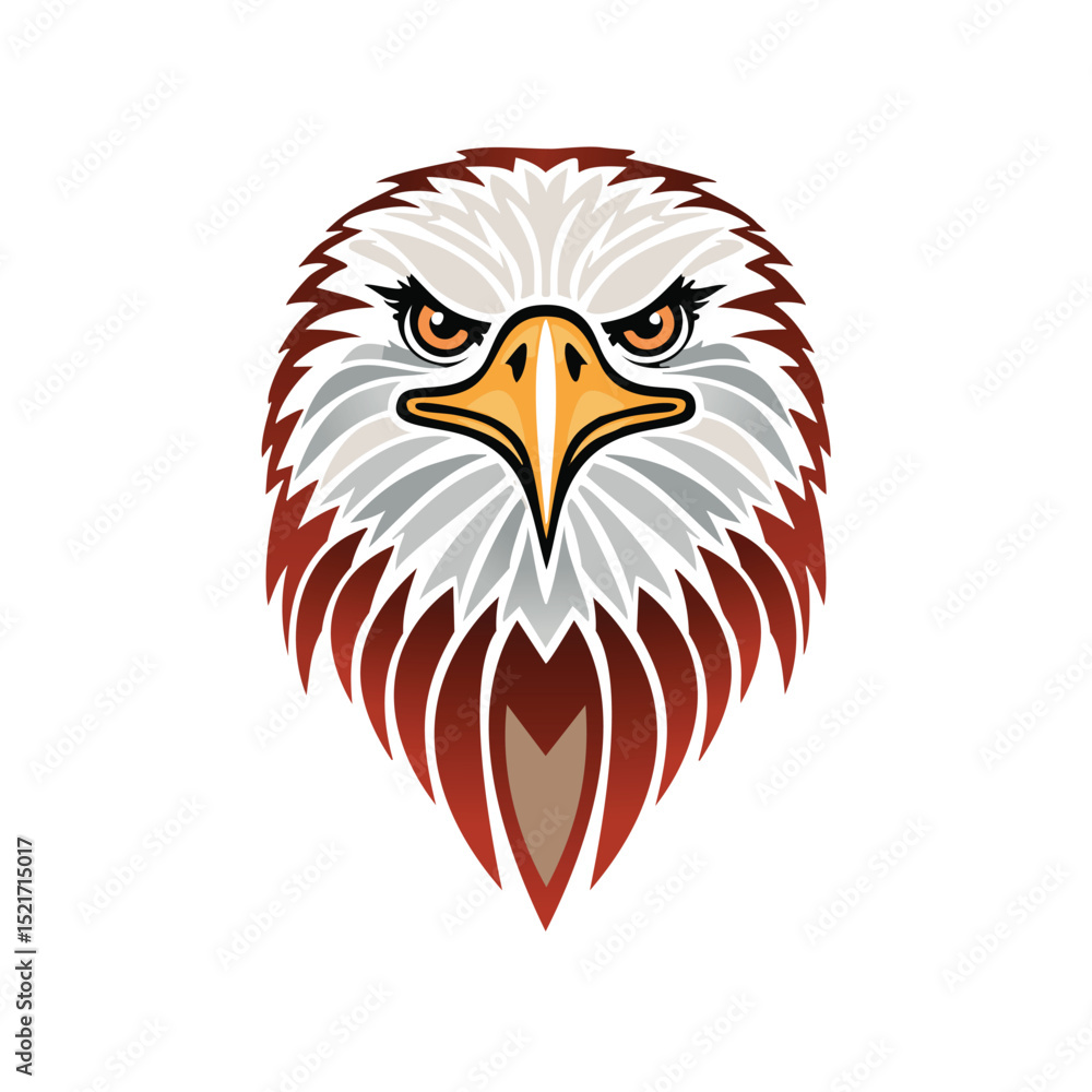 Fototapeta premium Majestic bald eagle head vector illustration