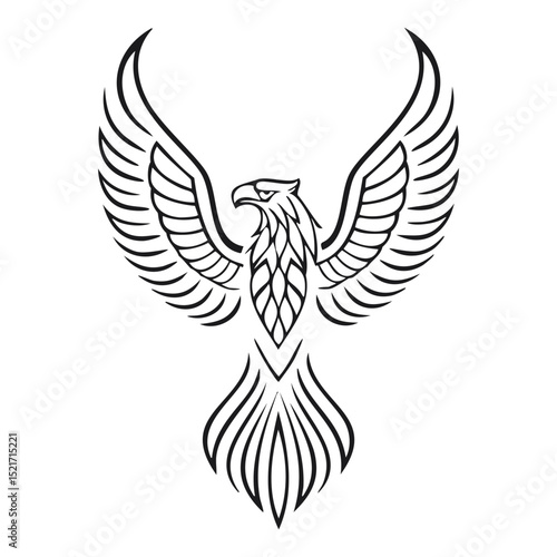 Majestic eagle wings spread soaring high