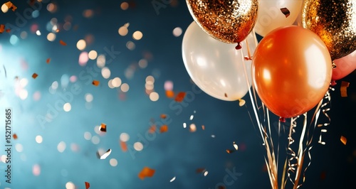 Colorful Balloons and Confetti Create a Festive Atmosphere for a Celebration ...