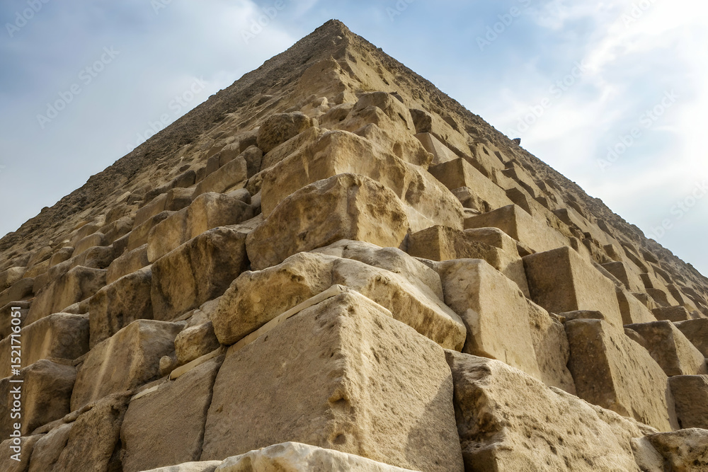 Majestic pyramid structure reaching towards the sky with dramatic clouds in the background, showcasing ancient architectural wonders of a bygone era Majestic pyramid structure reaching towards the sky with dramatic clouds in the background, showcasing ancient architectural wonders of a bygone era