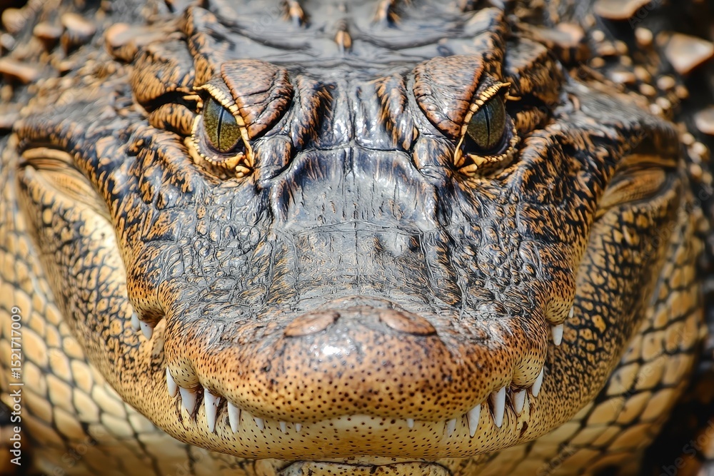 Obraz premium Crocodile skin texture, brown color, Close-Up of Brown Crocodile Skin Texture Showing Natural Scales and Detailed Patterns
