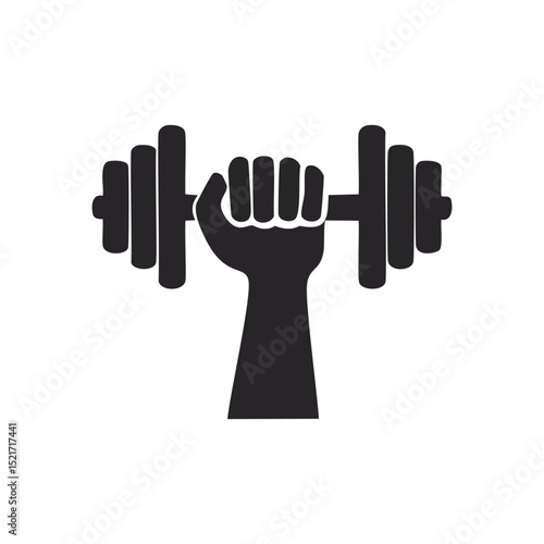 Strong arm lifting dumbbell fitness power strength