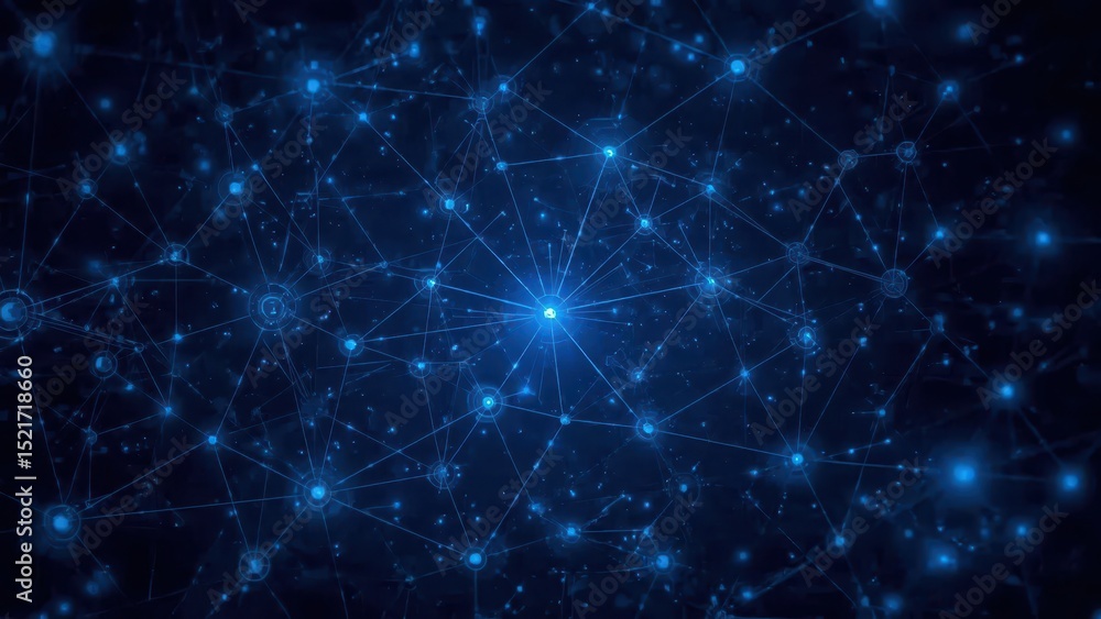 Fototapeta premium Futuristic AI Technology Background with Abstract Neural Network Design