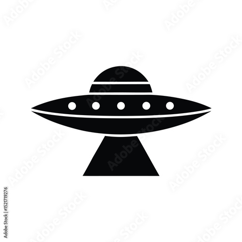 Spaceship Icon Vector in Flat Clean Style