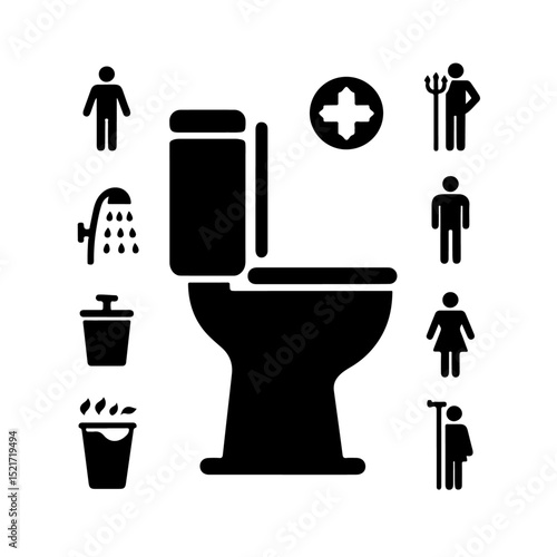 Toilet with Cloud Silhouette for Bathroom and Hygiene Design