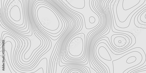 Grey wave paper curved reliefs topographic map contours line geographic abstract background, topographic pattern vintage detailed terrain texture grey contours vector geographic mountain relief grid.