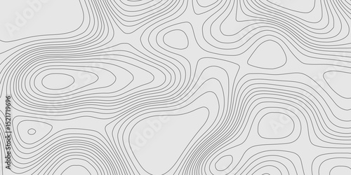 Grey wave paper curved reliefs topographic map contours line geographic abstract background, topographic pattern vintage detailed terrain texture grey contours vector geographic mountain relief grid.