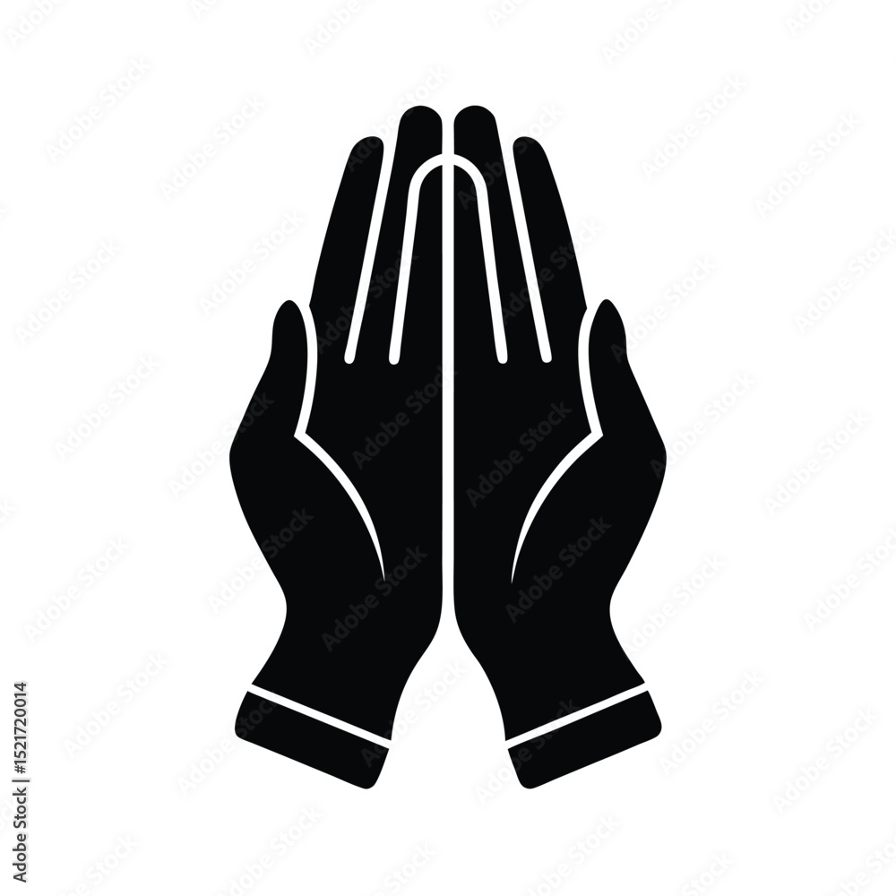 Obraz premium Prayer Hands Icon Vector in Flat Clean Style