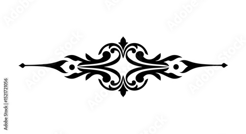 Elegant decorative text separator with ornate swirling patterns