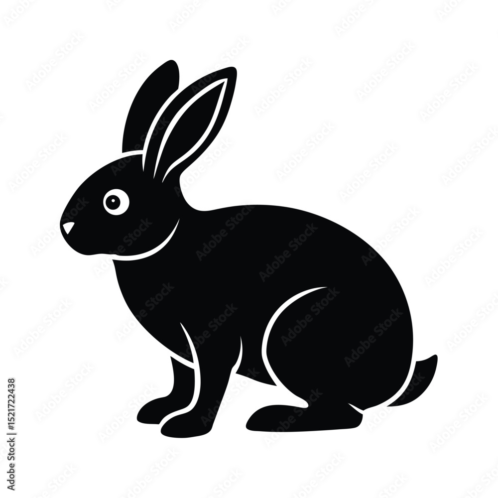 Obraz premium Rabbit Icon Vector in Flat Clean Style