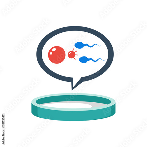 Fertilization Process Illustration - IVF, Sperm, Egg, and Zygote in Petri Dish Context