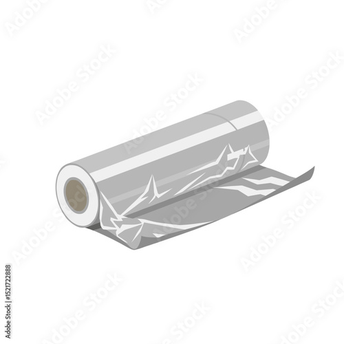 Roll of Aluminum Foil for Kitchen Use Icon, Food Wrapping Material