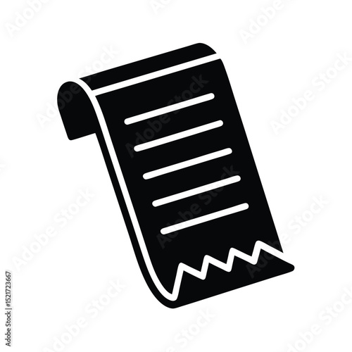 Receipt Icon Vector in Flat Clean Style