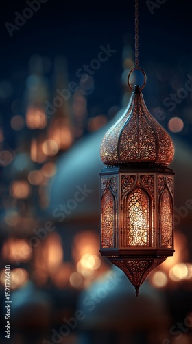 Lanterns Illuminate a Night Market With Intricate Designs in a Vibrant Urban ...