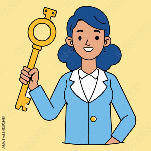 woman holding a key symbolizing unlocking potential