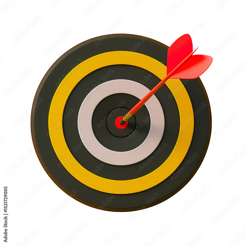 Bullseye Target with Dart on Transparent Background Bullseye Target with Dart on Transparent Background