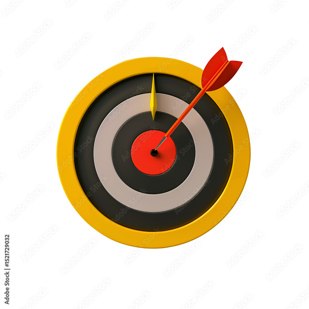Bullseye Target with Dart on Transparent Background Bullseye Target with Dart on Transparent Background