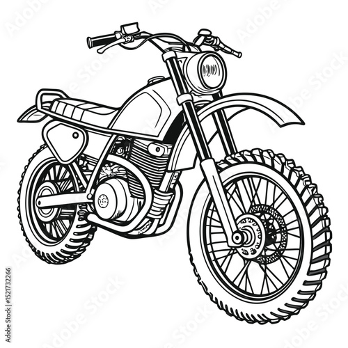 Detailed Motorcycle Side View
