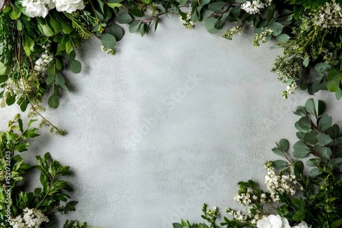 Floral Arrangement With Greenery on a Gray Background for Decoration and Desi...