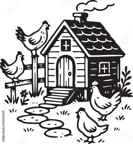 hen house and chicken