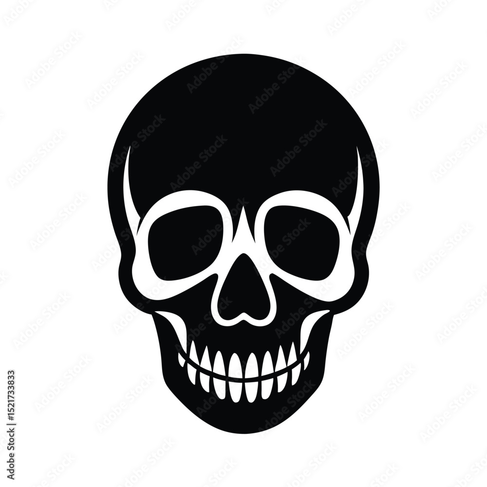 Fototapeta premium Skull Icon Vector in Flat Clean Style