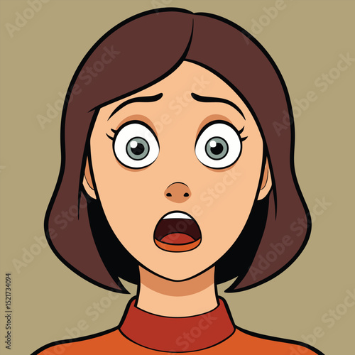 A woman looks scared with wide eyes and recoiling, showing fear, shock, and alarm.