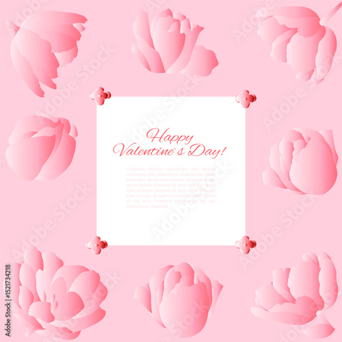 Happy Valentines Day Pink Flower