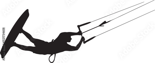 Kiteboarding Silhouette Action Watersports Illustration