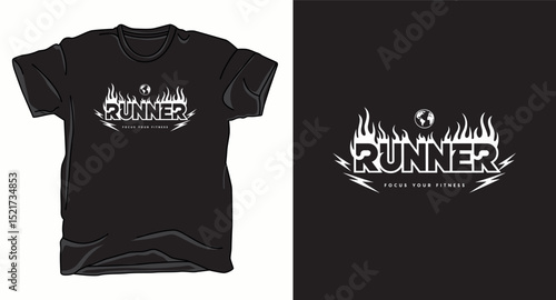Runner motivational typography graphic vector t-shirt design print