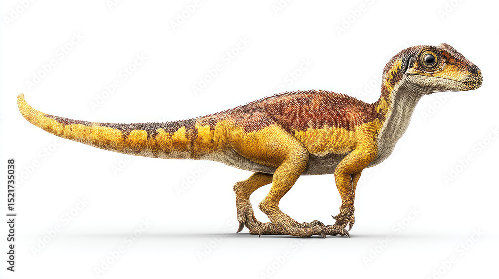 Obraz premium Dilophosaurus Wetherilli Dinosaur Isolated on White Background