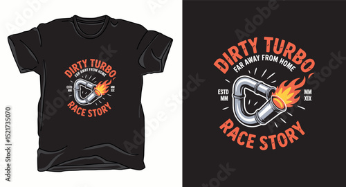 Dirty turbo graphic vector t-shirt design print
