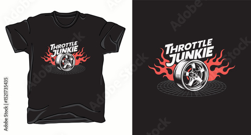 Throttle junkie graphic vector t-shirt design print