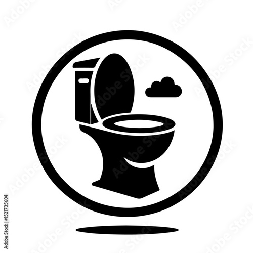 Toilet with Cloud Silhouette for Bathroom and Hygiene Design