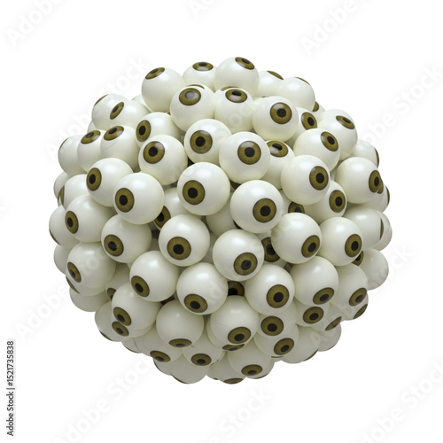 Bilde på lerret Sphere made of multiple realistic human eyeballs