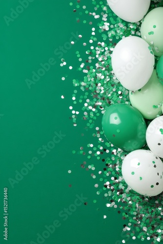 Colorful Balloons and Confetti Create a Festive Atmosphere for a Party Celebr...
