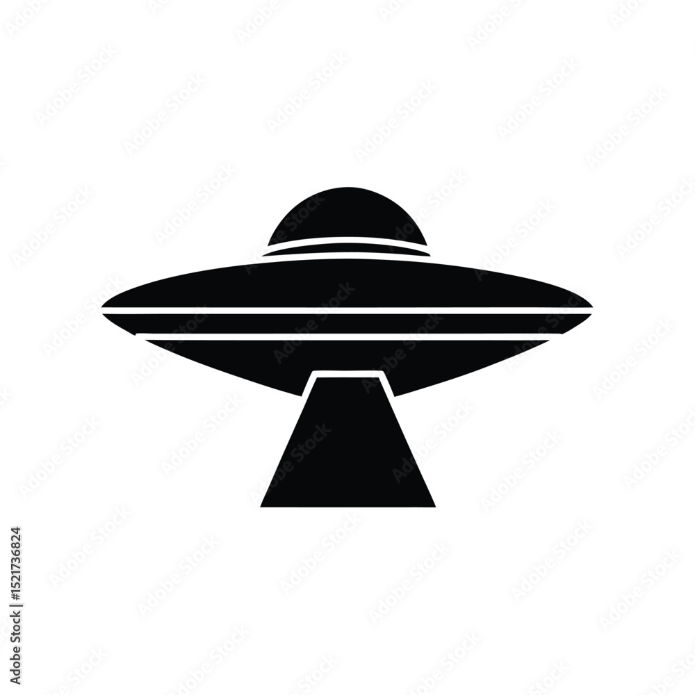 Spaceship Icon Vector in Flat Clean Style Spaceship Icon Vector in Flat Clean Style