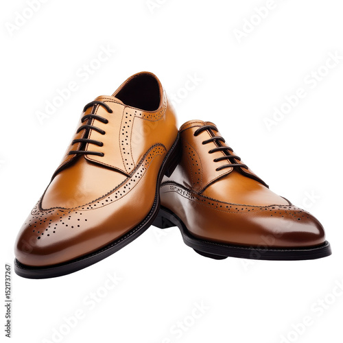 Wallpaper Mural Stylish mens brown leather dress shoes isolated on Transparent background for formal occasions and everyday wear, one side shoes for men isolated on PNG background Torontodigital.ca