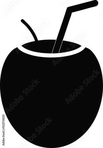 coconut drink with straw