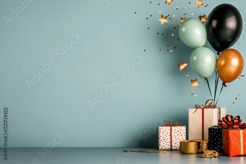 Celebration With Balloons and Gifts at a Festive Event Indoors.