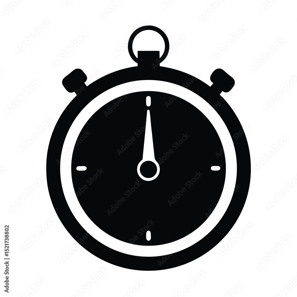 Stopwatch Icon Vector in Flat Clean Style Stopwatch Icon Vector in Flat Clean Style