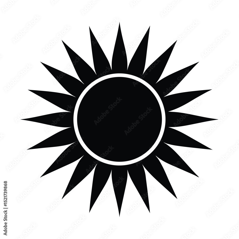 Naklejka premium Sun Icon Vector in Flat Clean Style