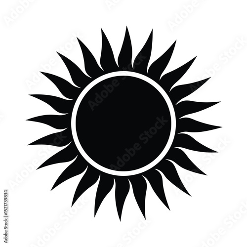 Sun Icon Vector in Flat Clean Style